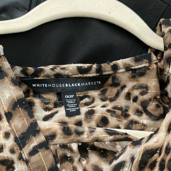 White House Black Market 
Animal Print Dress with Metallic Gold Threading
00P - Picture 3 of 4